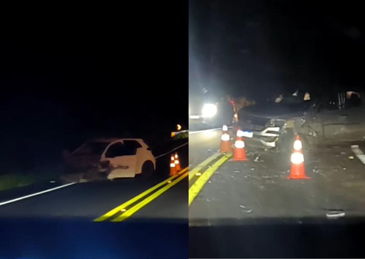 Veículos ficam destruídos em acidente na rodovia Cândido Portinari