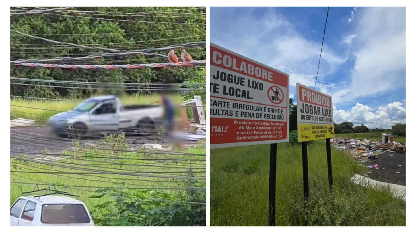 Homem é flagrado jogando entulhos em área proibida no Parque das Esmeraldas