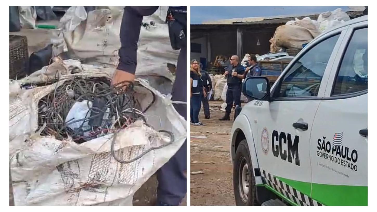 Operação da GCM contra receptação apreende 37 quilos de fios furtados