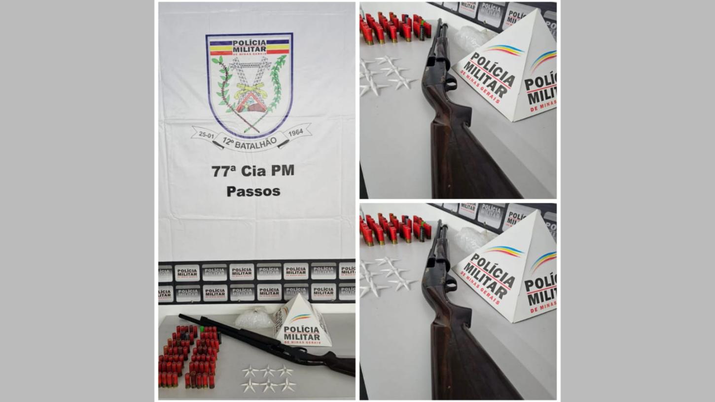 PM apreende espingarda municiada; duas mulheres foram presas em MG