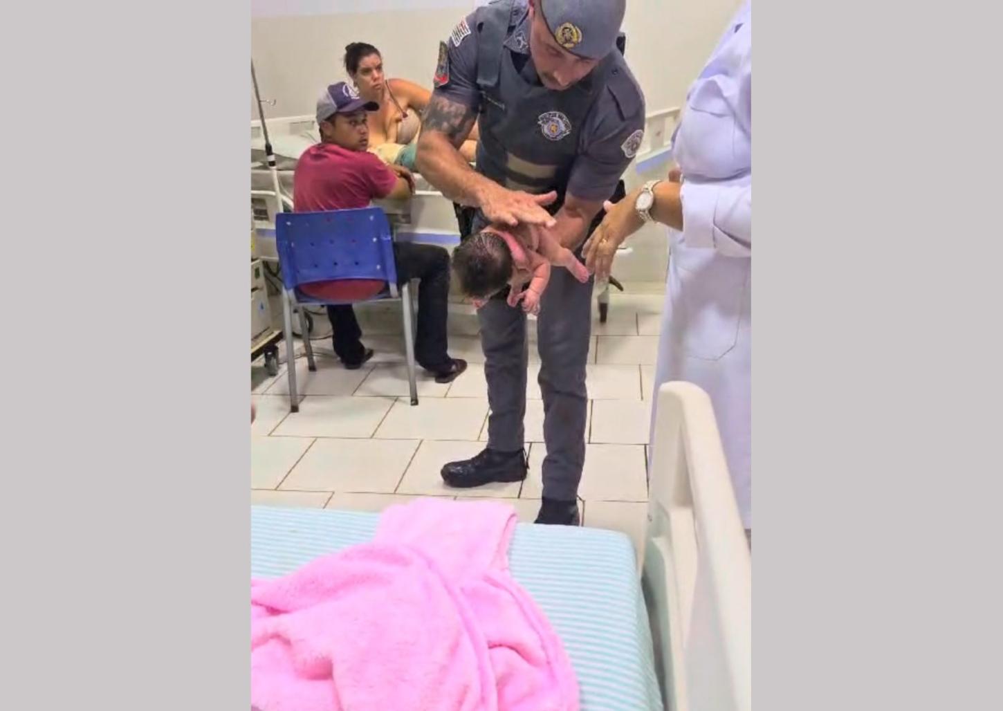 Policial Militar salva bebê engasgado em Nuporanga