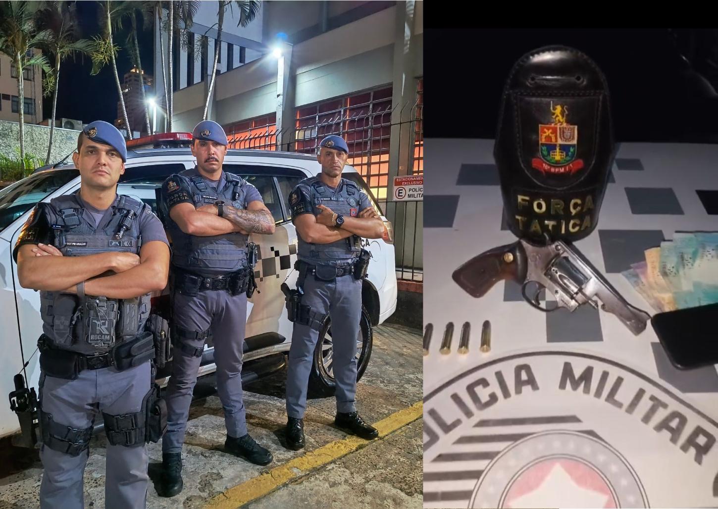 Homem é preso pela Força Tática com revólver municiado no Leporace