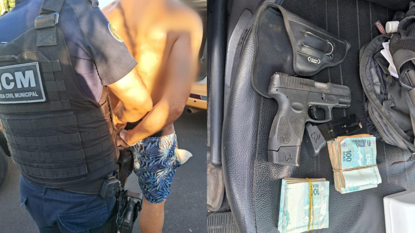 Homem armado foge de bloqueio policial em Araxá e é detido pela GCM em Rifaina