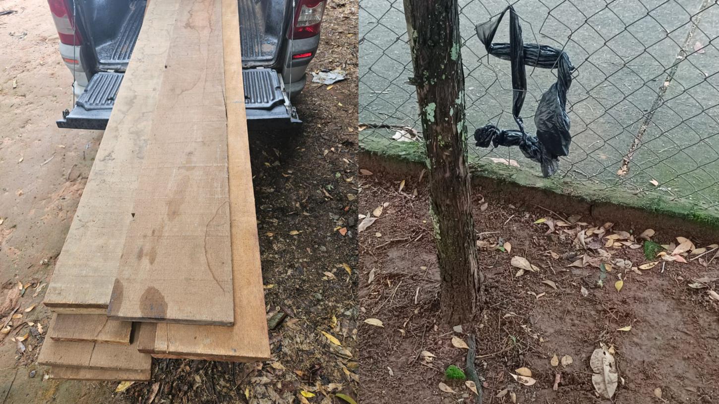 PM recupera madeiras furtadas em igreja; dois foram detidos