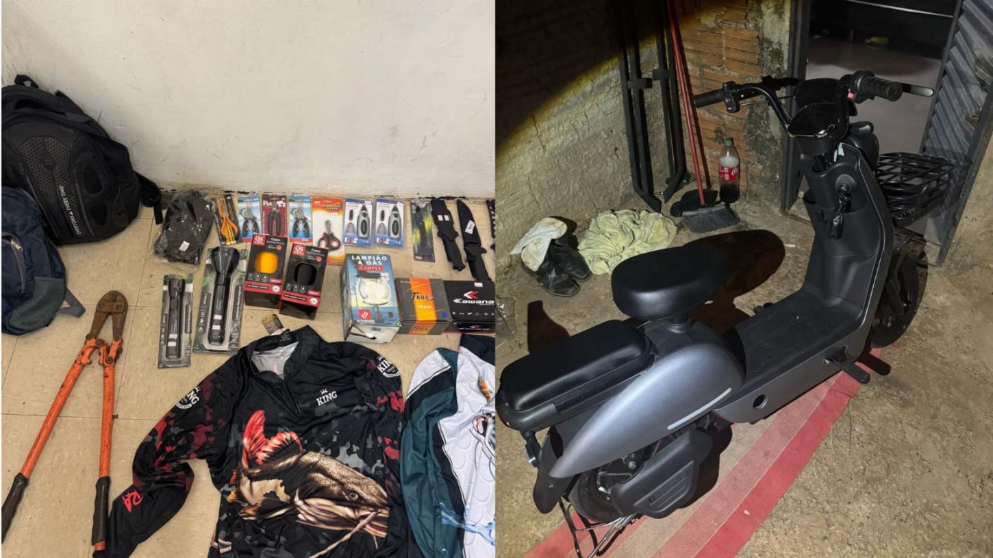 Polícia Militar recupera motoneta e mercadorias furtadas em loja