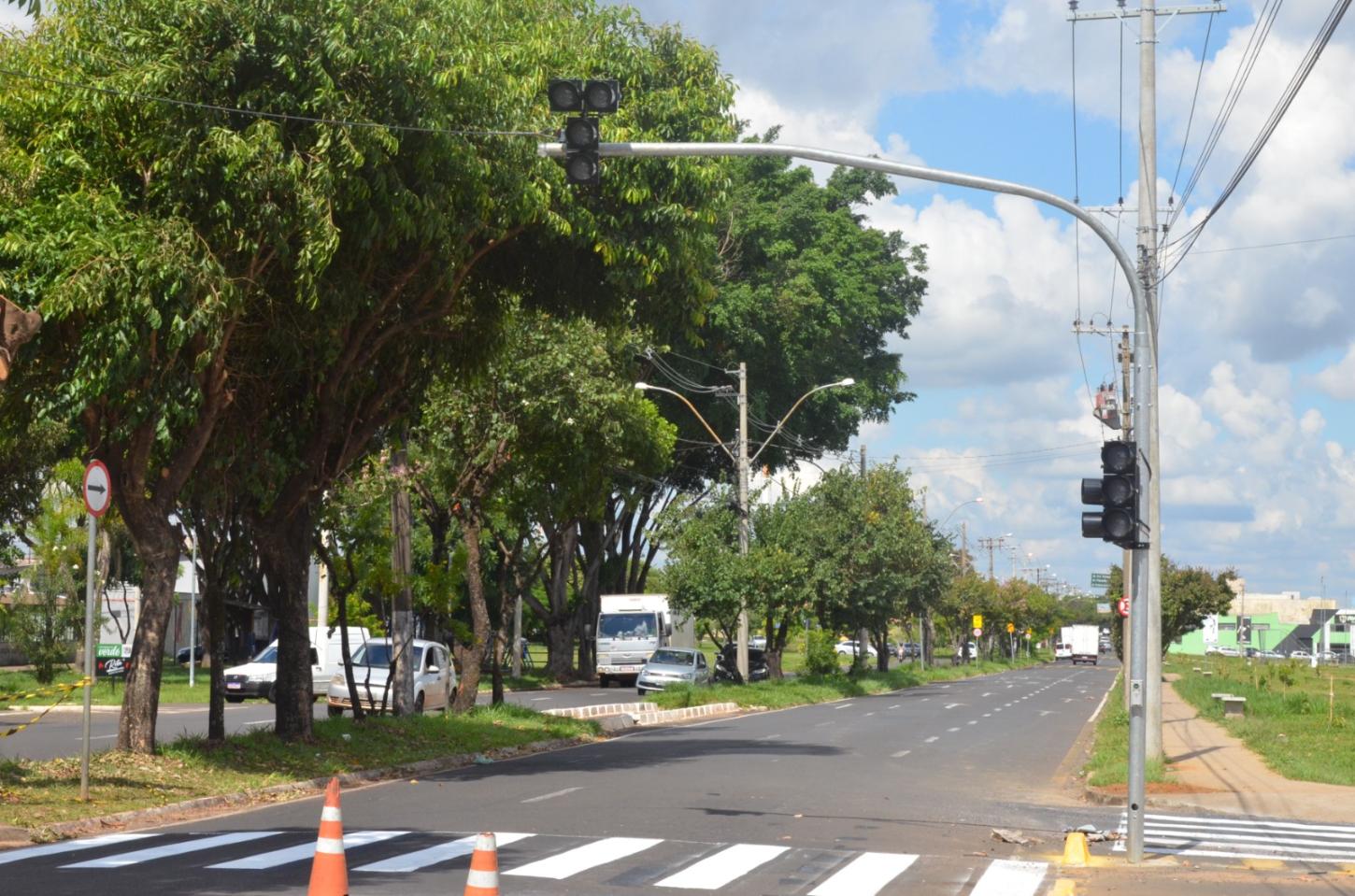 Semáforo para pedestres é instalado na avenida Dom Pedro I