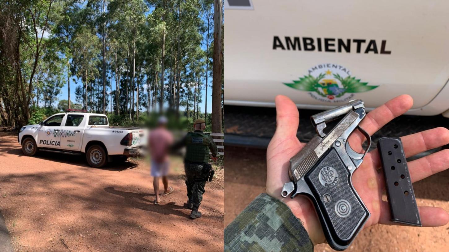 Homem é detido pela PM Ambiental dirigindo sem CNH e com revólver