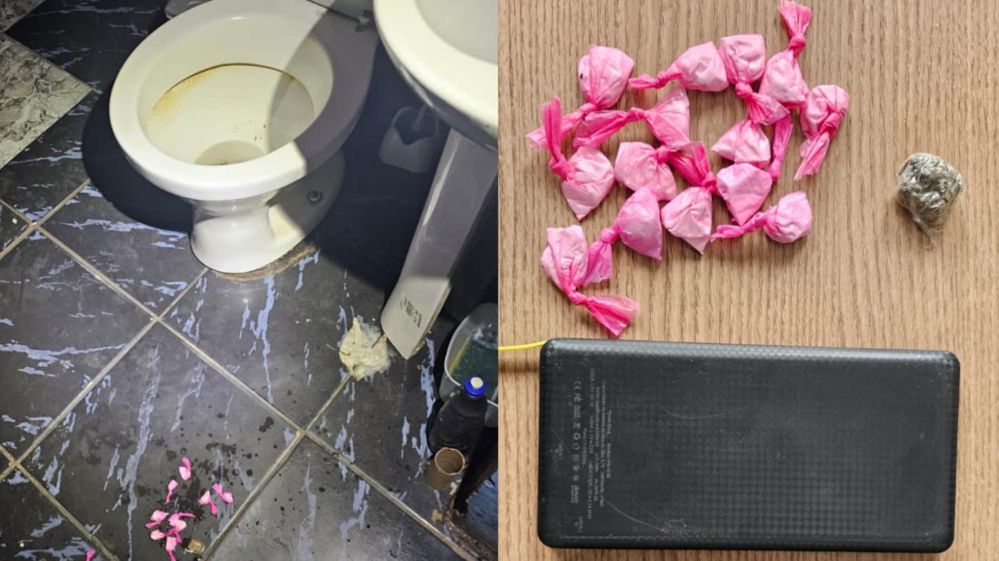 Traficante tenta descartar drogas em vaso sanitário, mas é preso pela PM