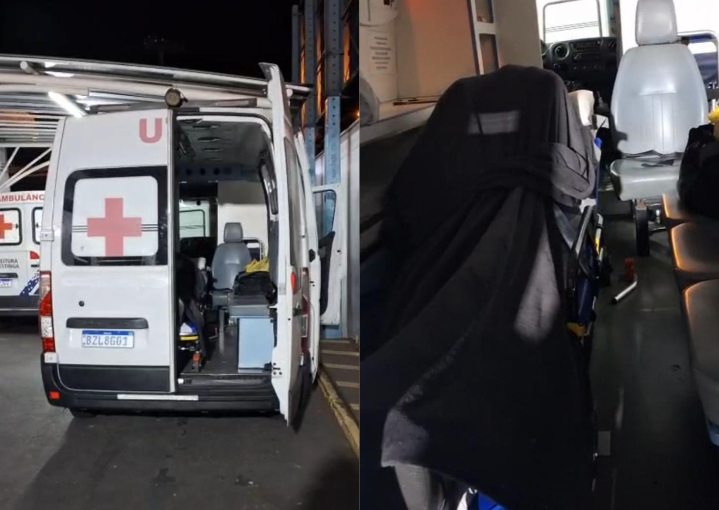 Homem de 80 anos aguarda vaga para internação dentro de ambulância há horas