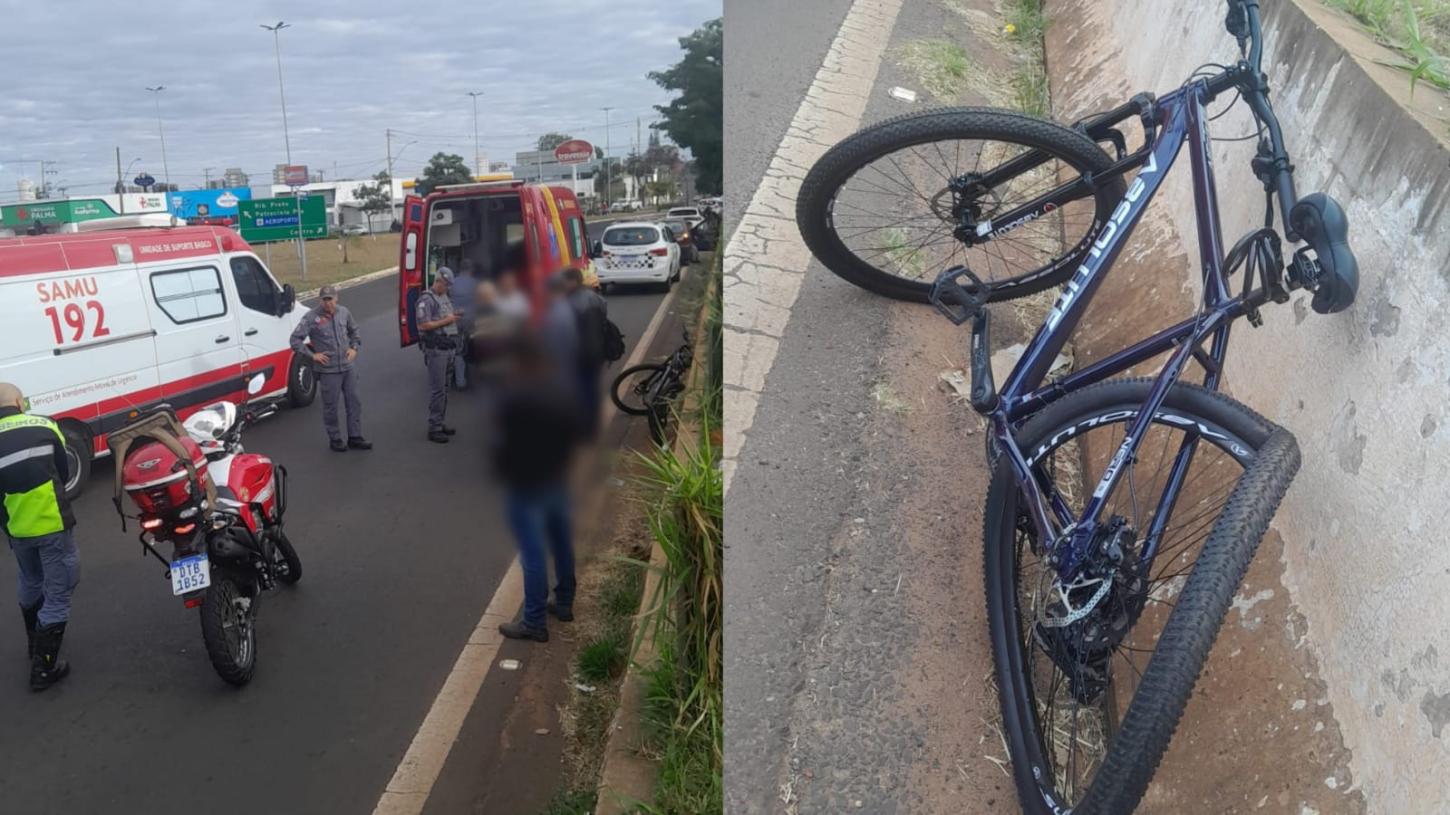Colisão entre moto e bicicleta deixa homem ferido na zona sul