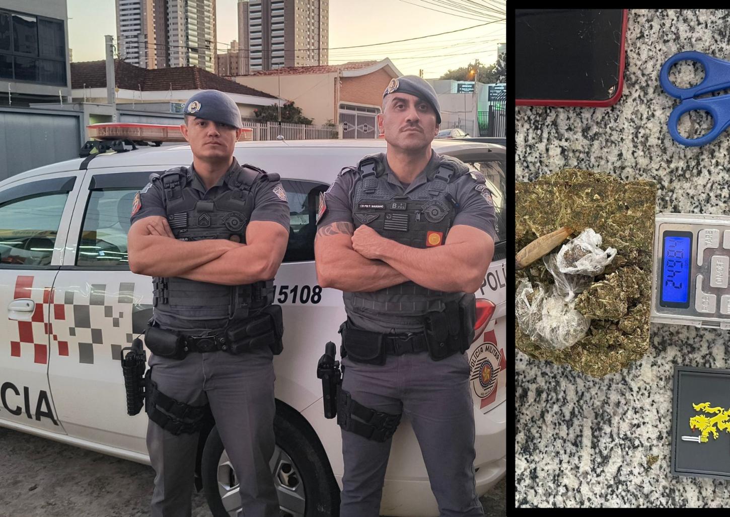 Dupla é detida pela PM com maconha em beco da avenida Brasil