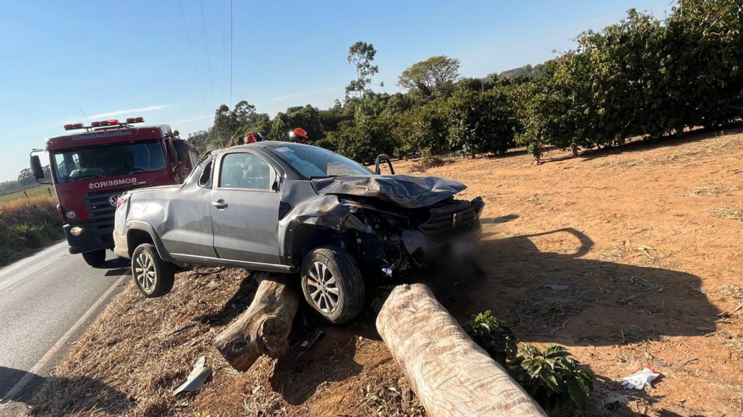 Motorista passa mal ao volante e bate em troncos de árvore na rodovia