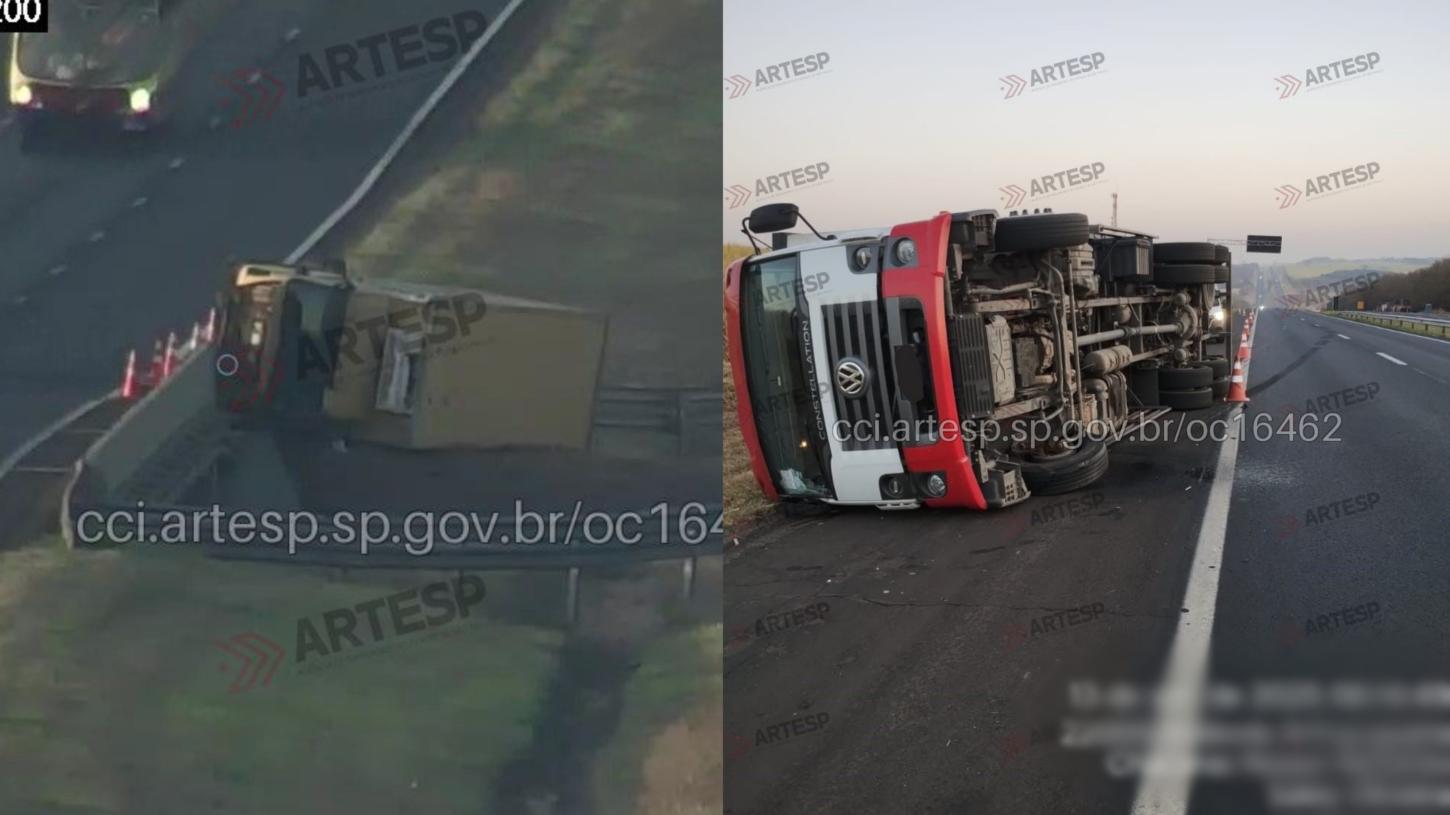 Rodovia registra dois tombamentos em menos de duas horas na região