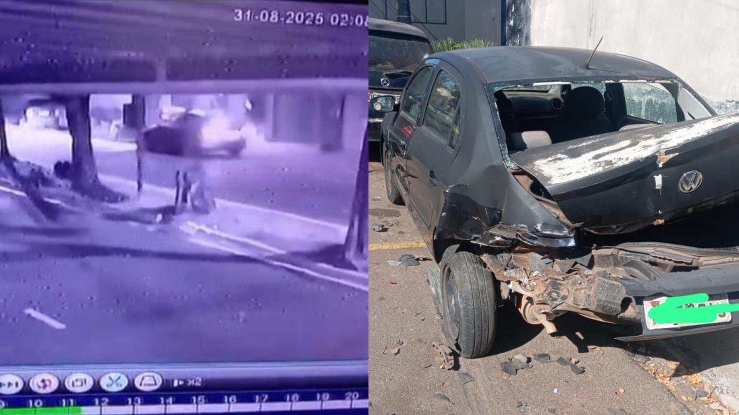 Motorista foge após bater em carro estacionado na Major Nicácio