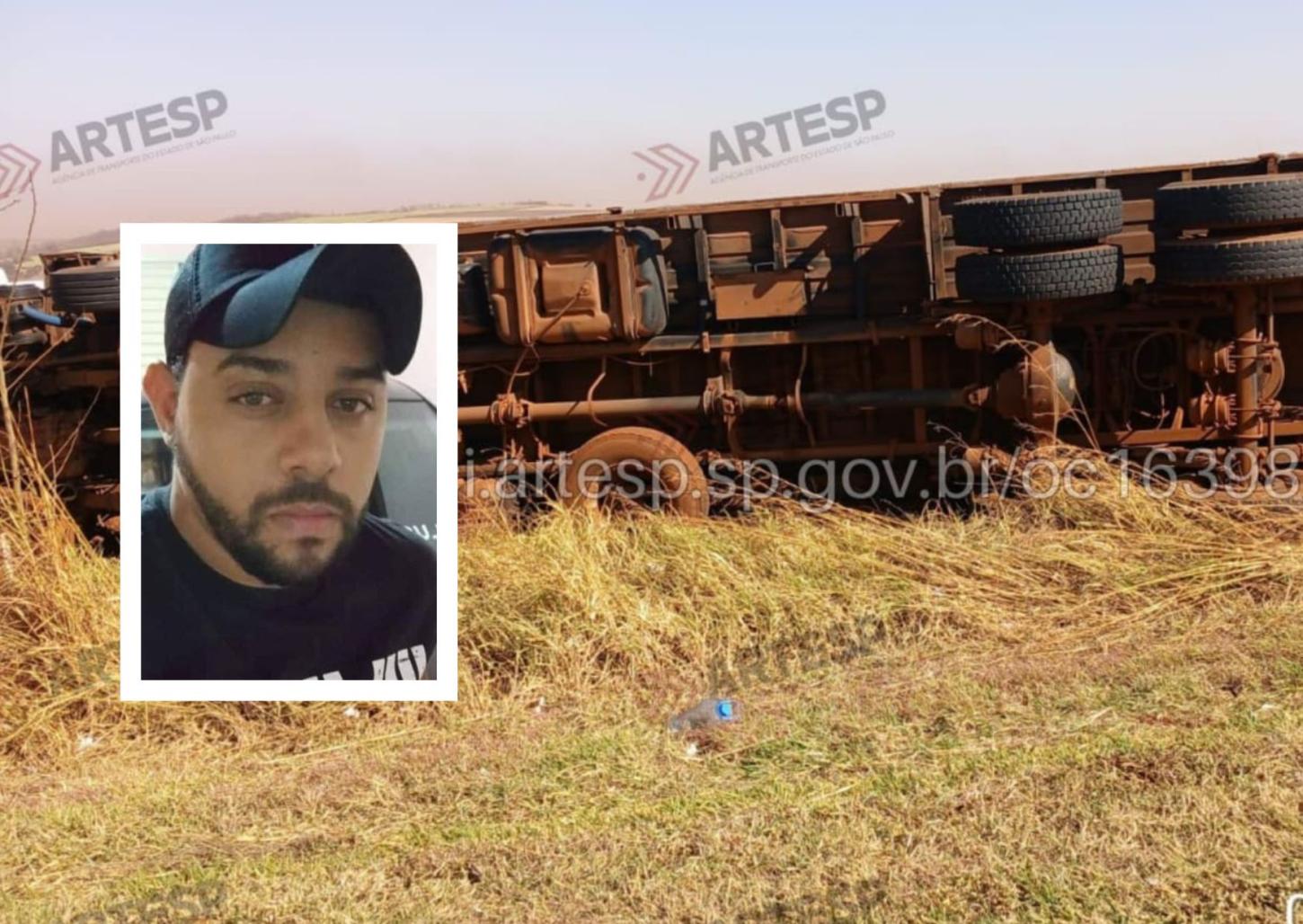 Motorista morre esmagado após caminhão tombar em rodovia