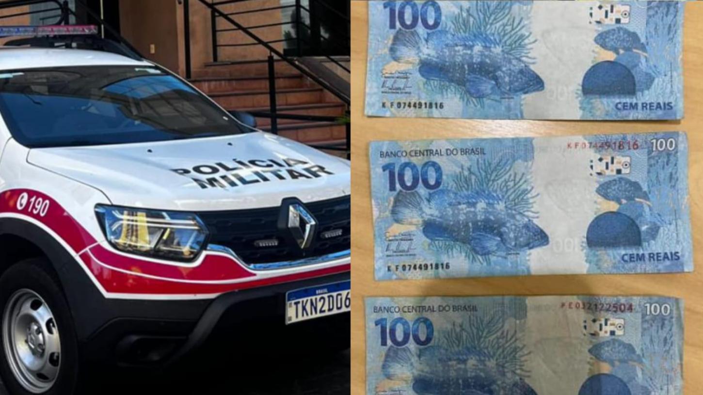 Casal é detido pela PM após pagar combustível com nota falsa de R$100