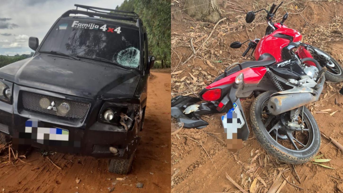 Colisão frontal deixa motociclista gravemente ferido em Cristais Paulista