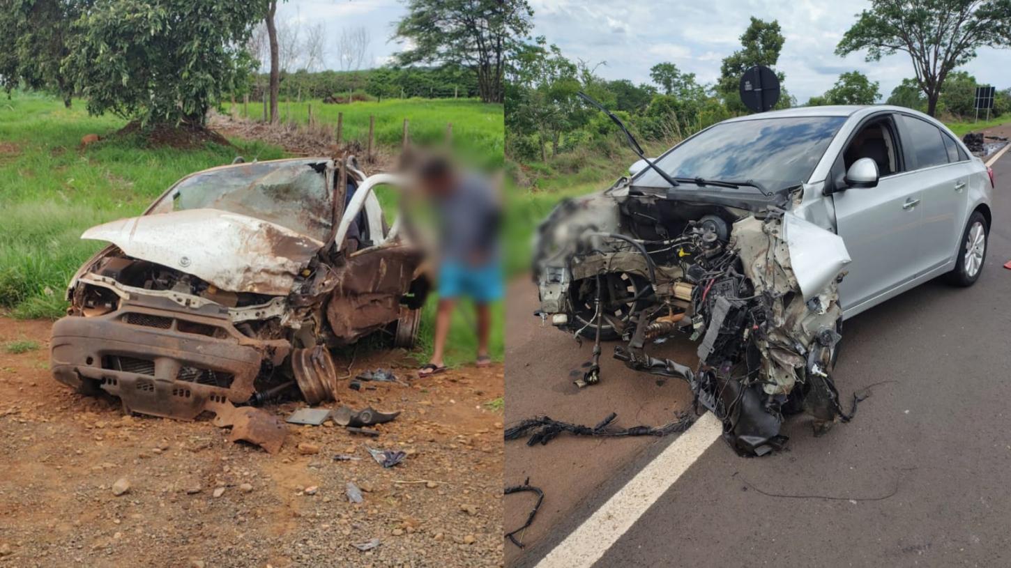 Motorista fica gravemente ferido após colisão frontal na Cândido Portinari