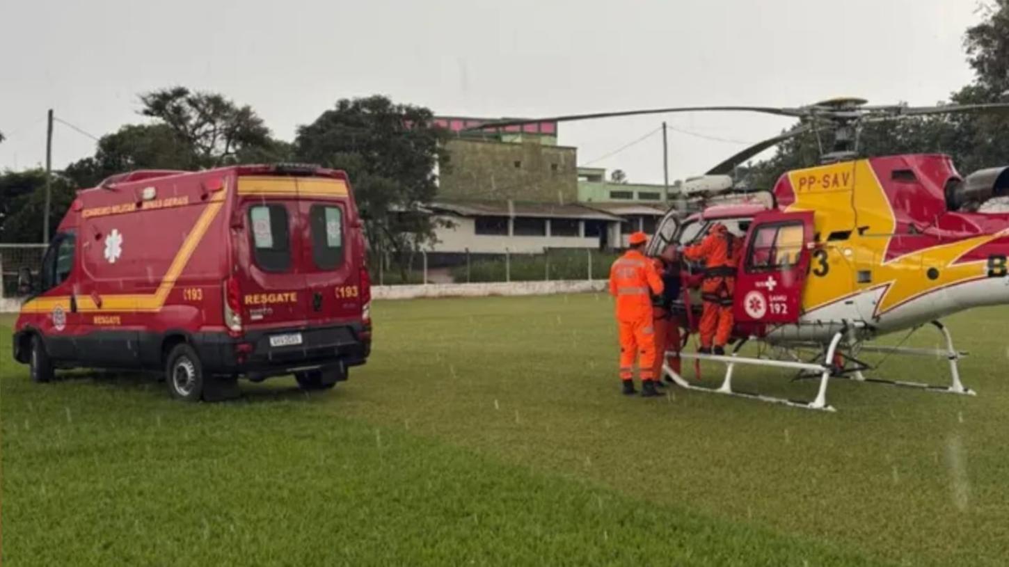 Capotamento em Sacramento mobiliza aeronave do Corpo de Bombeiros