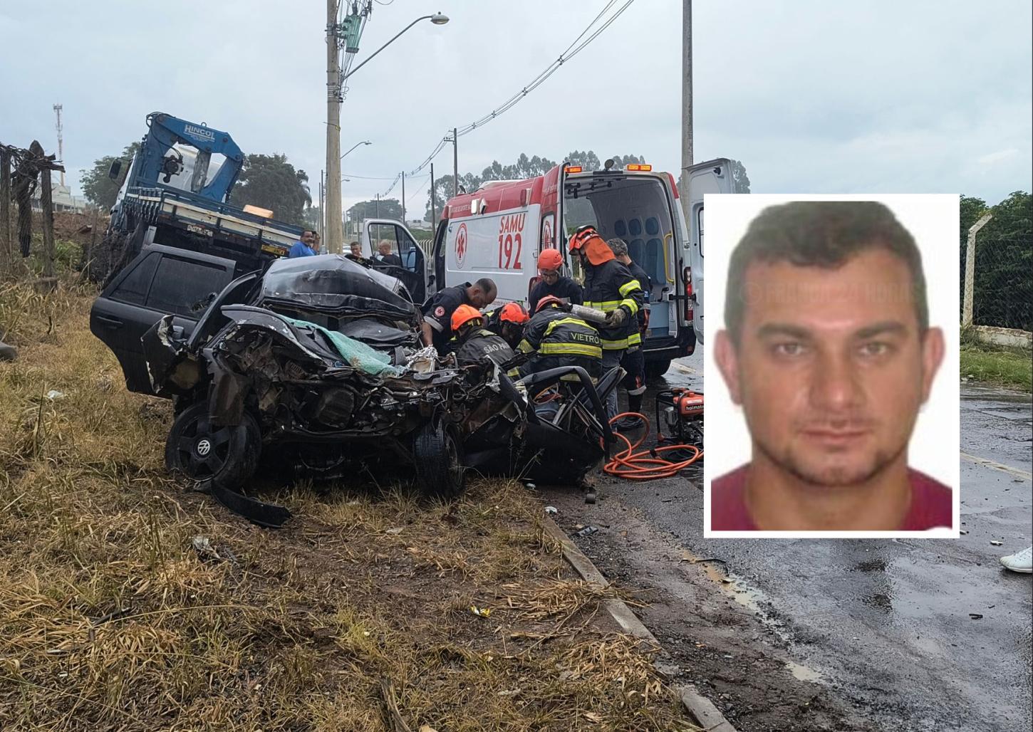 Homem vítima de acidente entre carro  e caminhão morre na Santa Casa