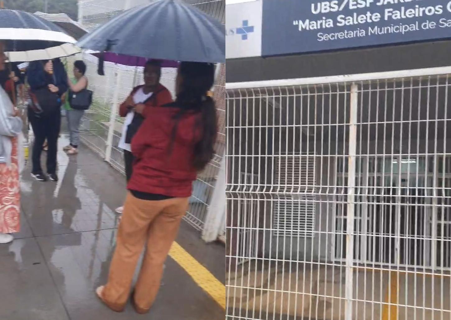 Idosos são deixados na chuva enquanto aguardavam atendimento em UBS