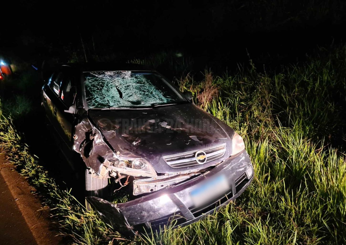 Vaca solta causa acidente na estrada Cristais Mascarenhas