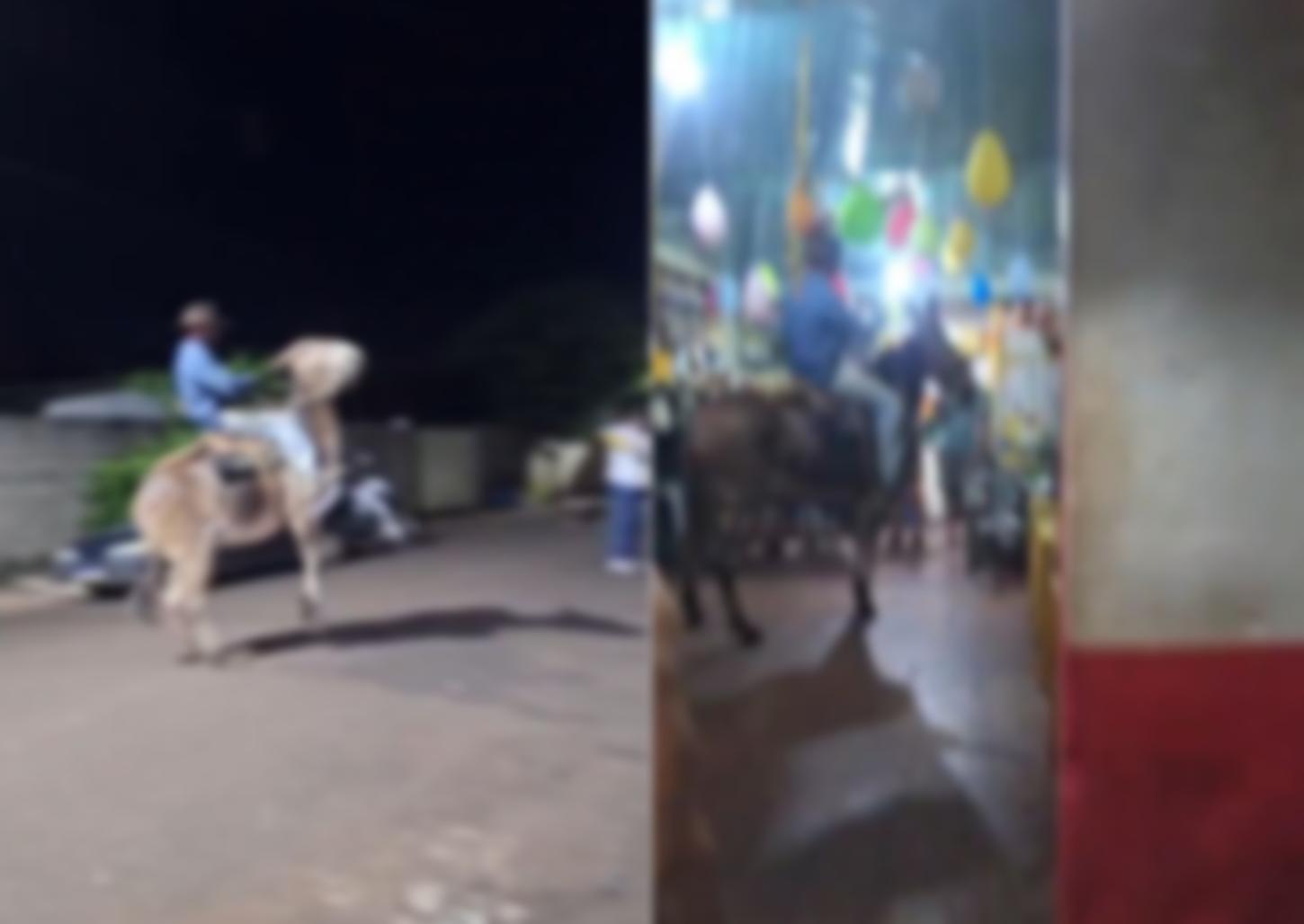 Com chibatadas, homem obriga burro entrar em bar de Ribeirão Corrente
