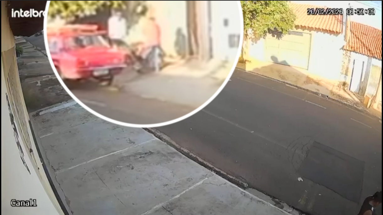 Câmera registrou vítima de tentativa de feminicídio sendo socorrida