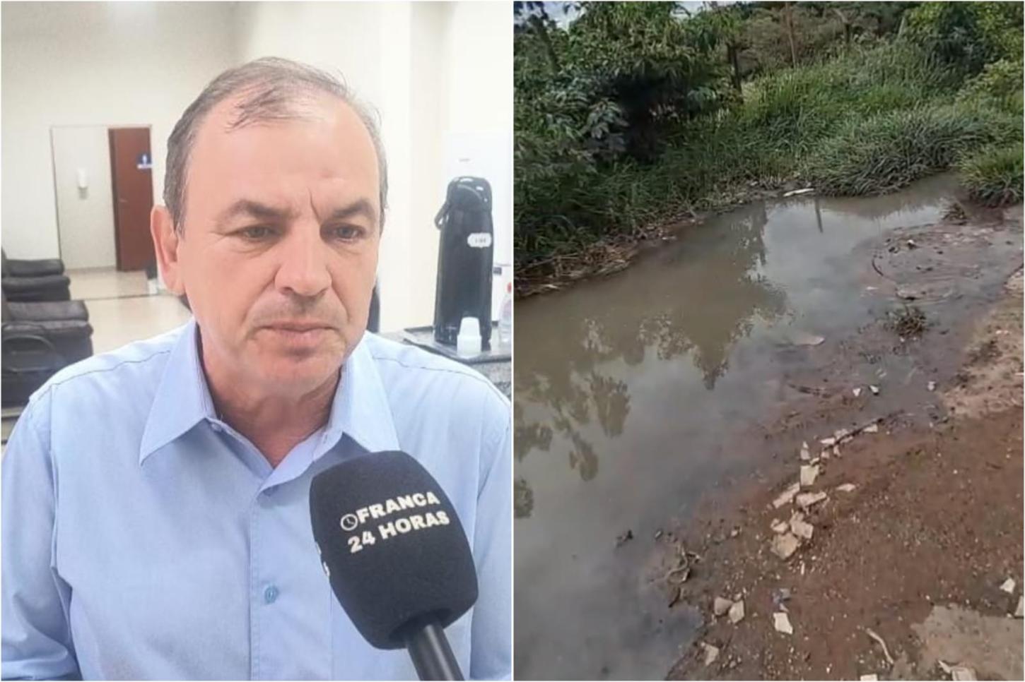 Vereador denuncia esgoto a céu aberto na Chácara São Paulo