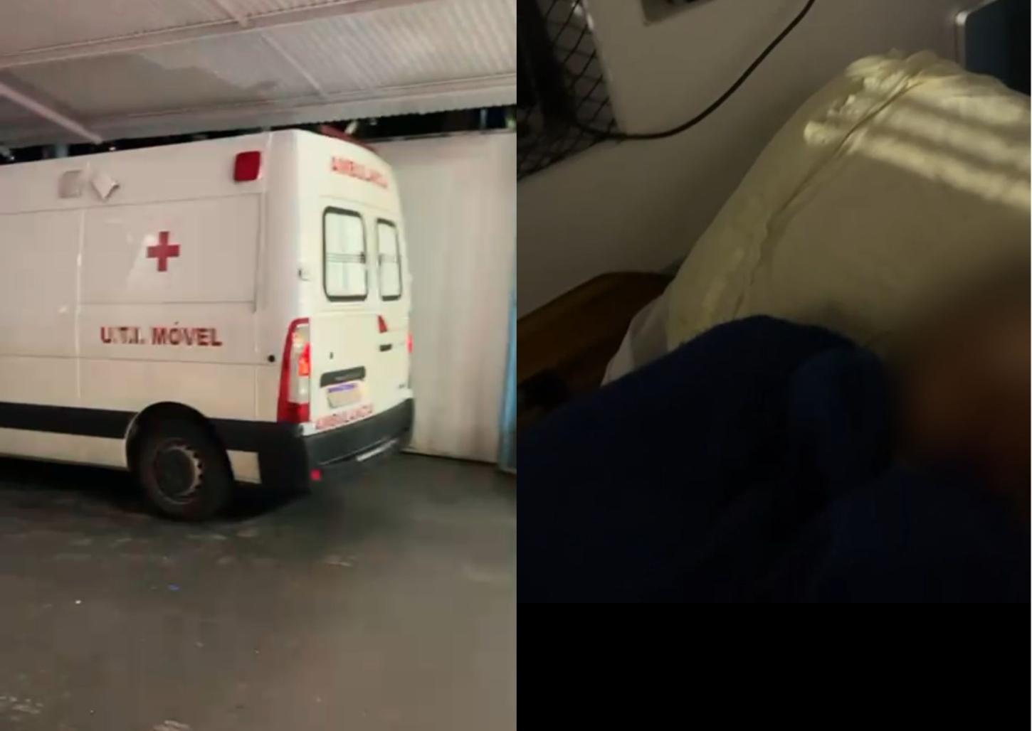 Idoso com AVC está há duas horas em ambulância aguardando internação