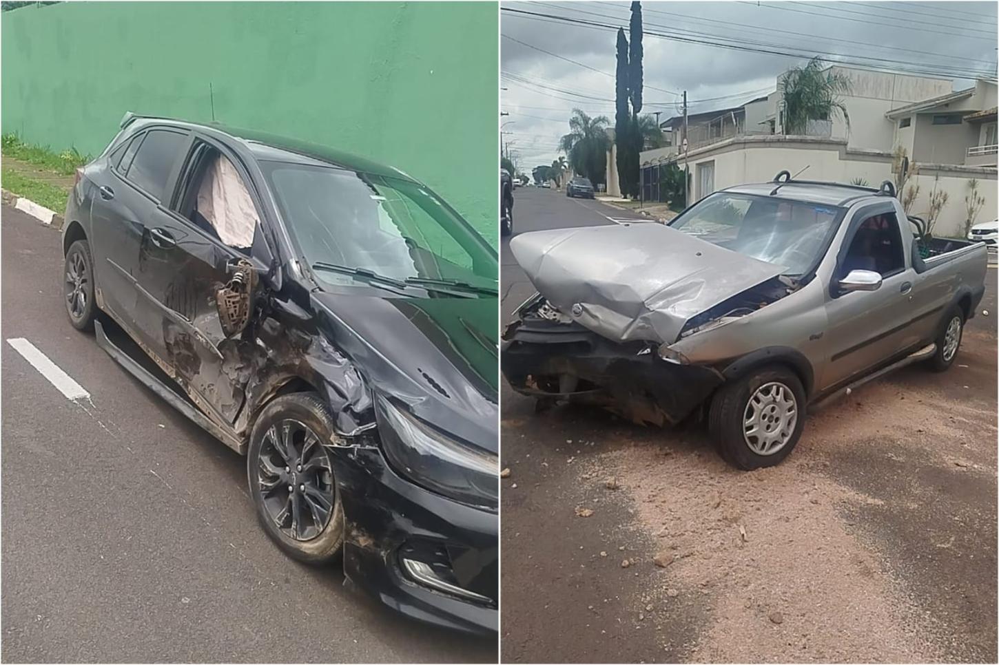 Motorista fica ferido após colisão entre carros no bairro São José