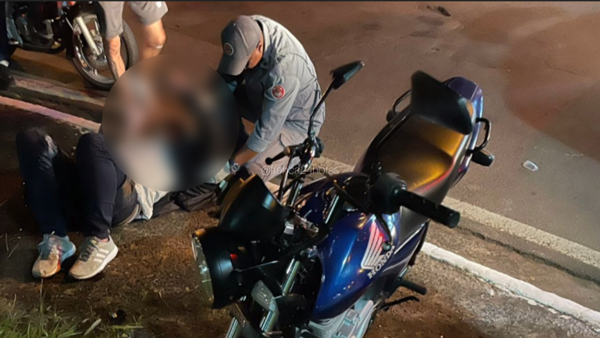Motociclista fica ferido em acidente  na avenida Frei Germano na Estação