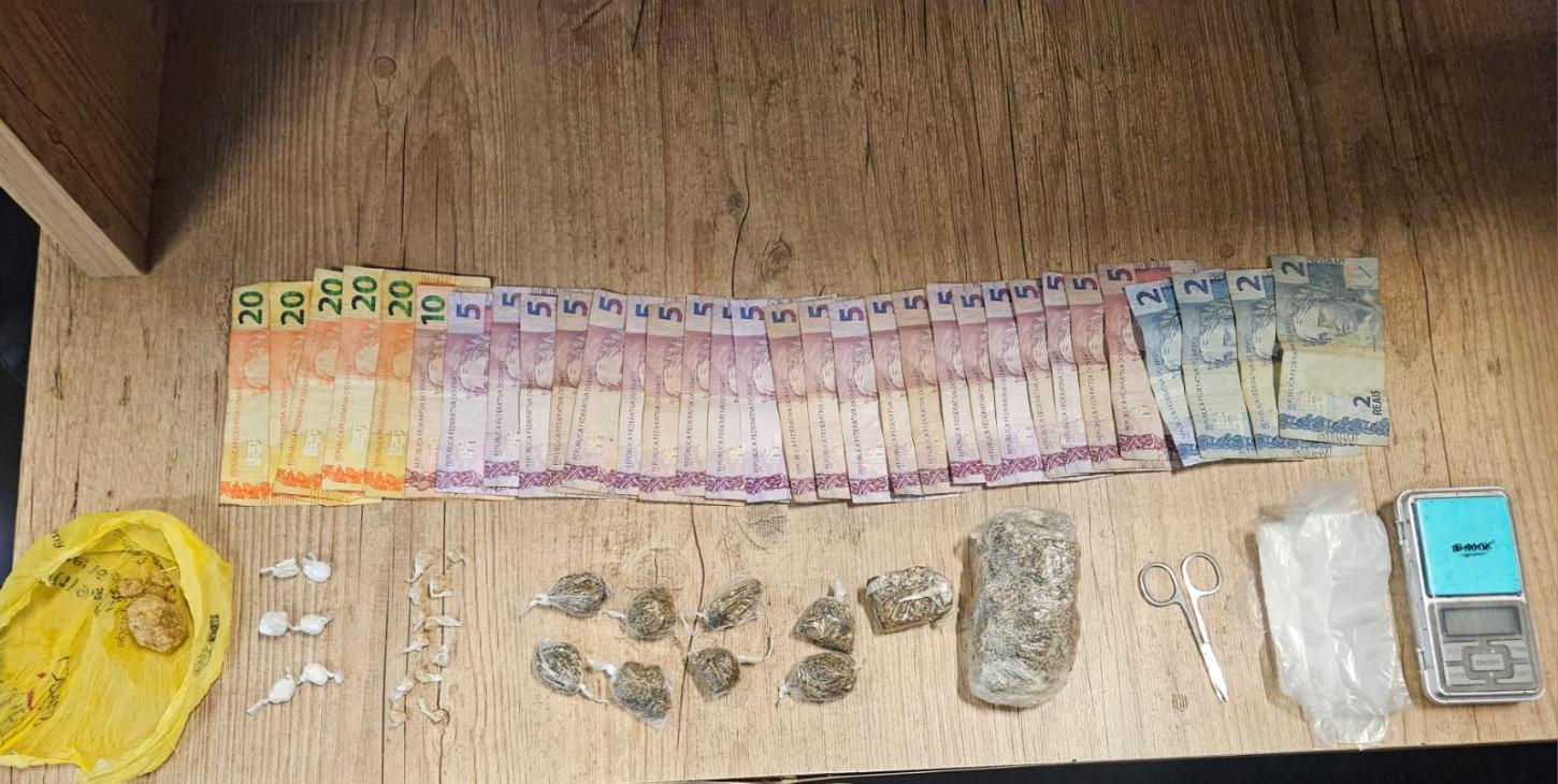 PM apreende drogas e captura homem que devia R$ 37 mil de pensão