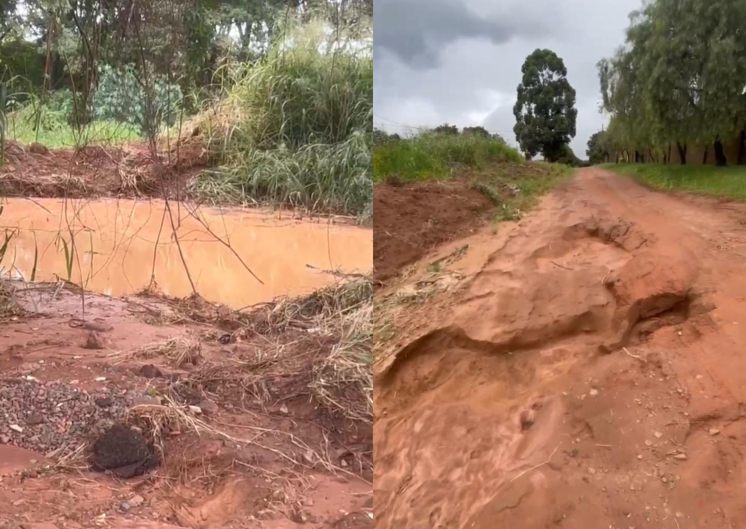 Ruas do Recanto Fortuna e Monte Carlo continuam intransitáveis; assista