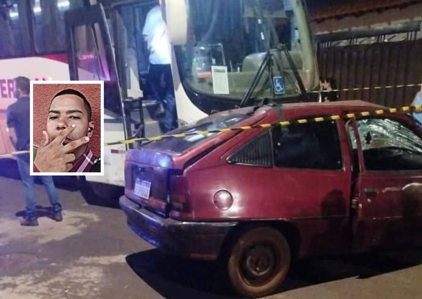 Colisão entre carro e ônibus mata jovem de 17 anos em Aramina