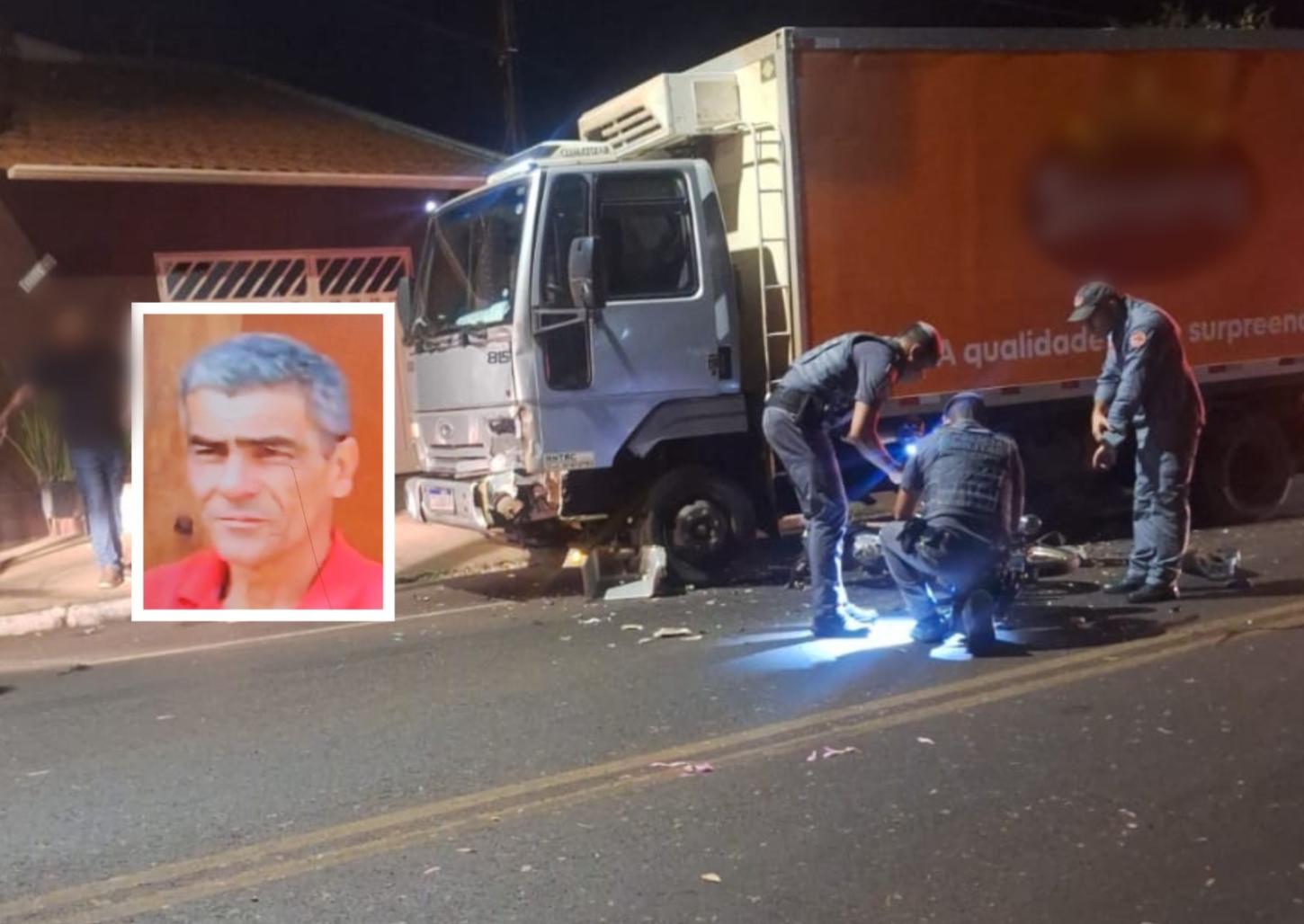 Eletricista morre após colisão entre moto e caminhão em Orlândia