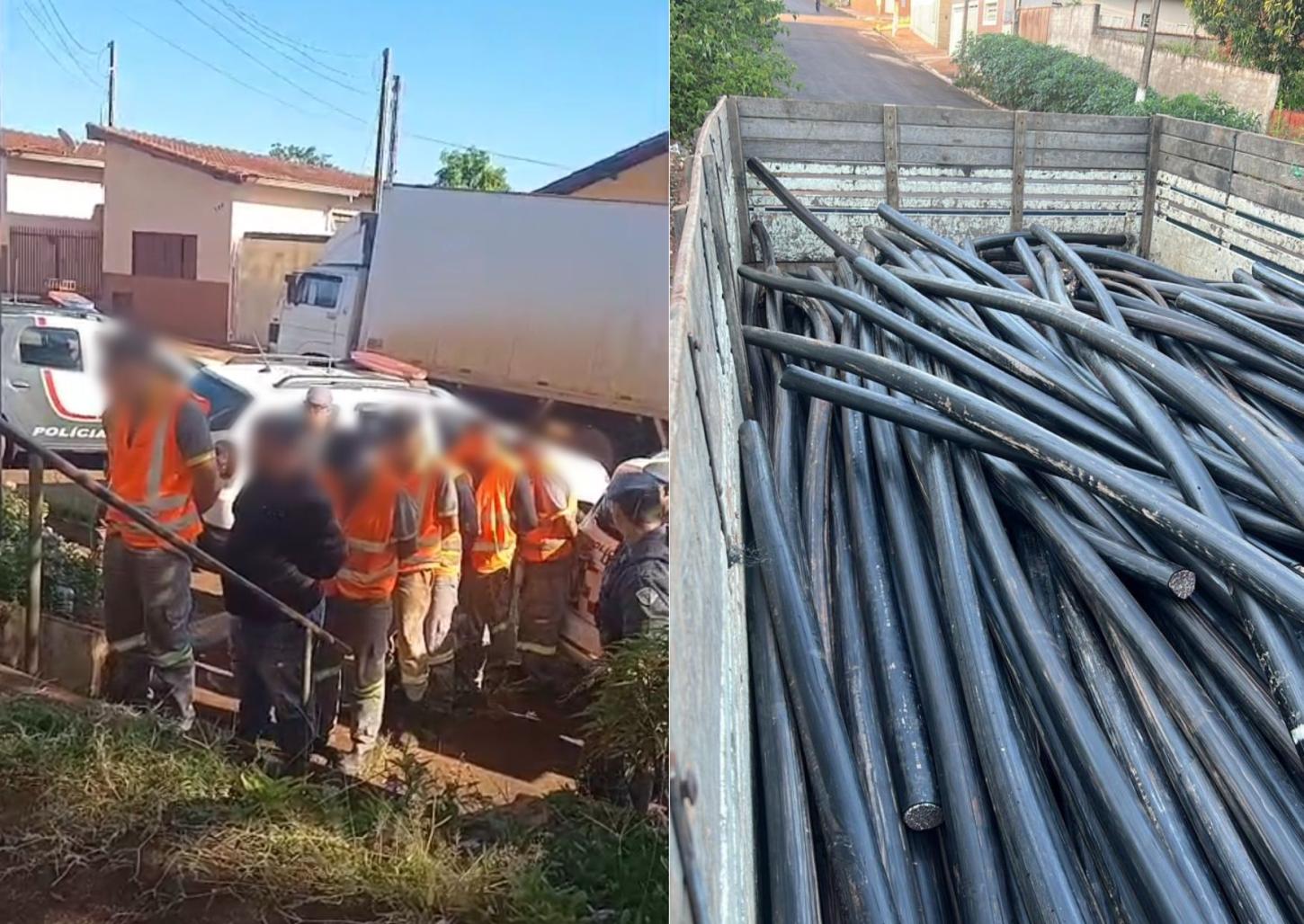 Falsos funcionários de empresa são presos furtando fios subterrâneos 