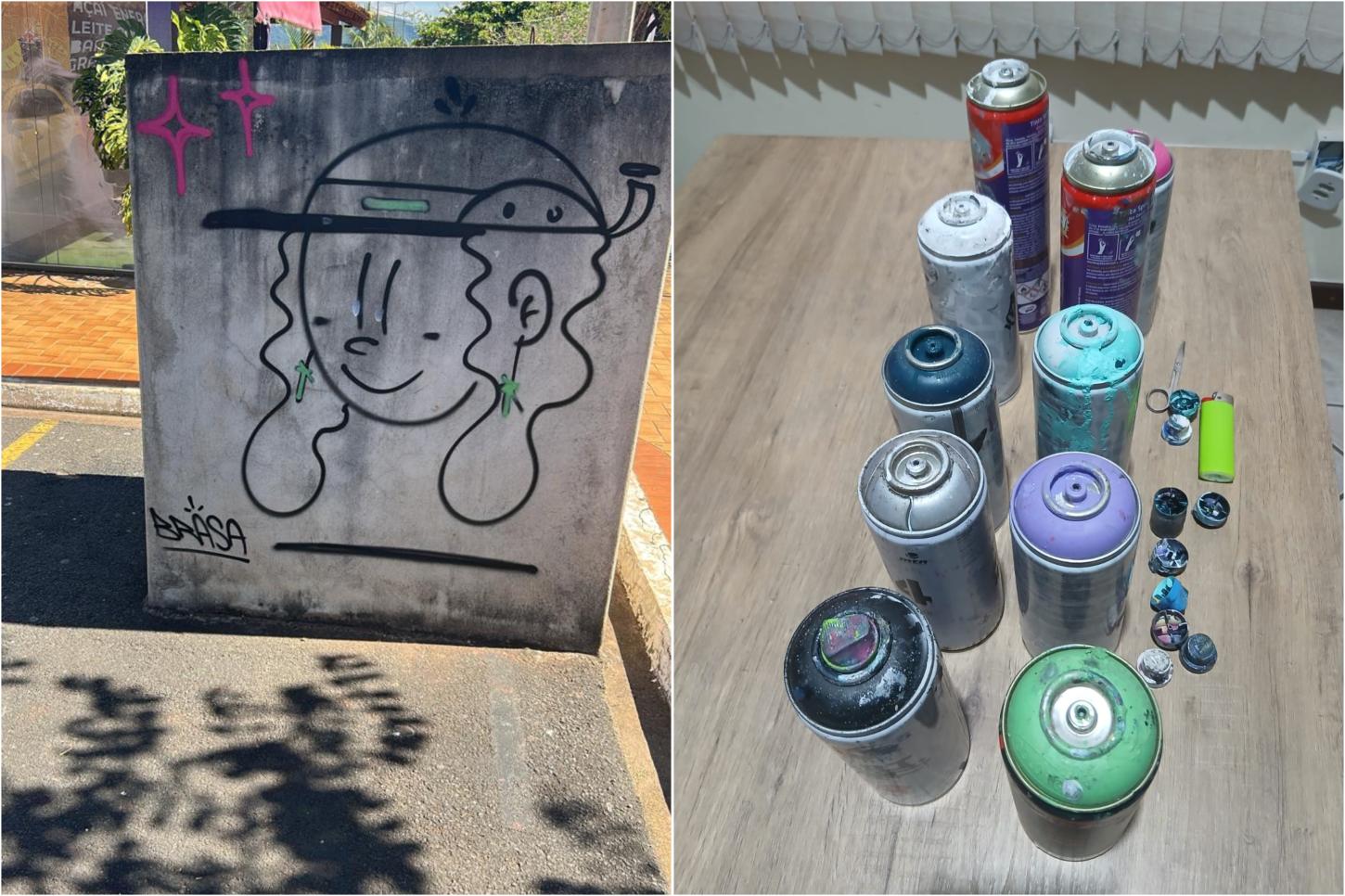 Homem é detido pela GCM por pichação e porte de maconha em Rifaina