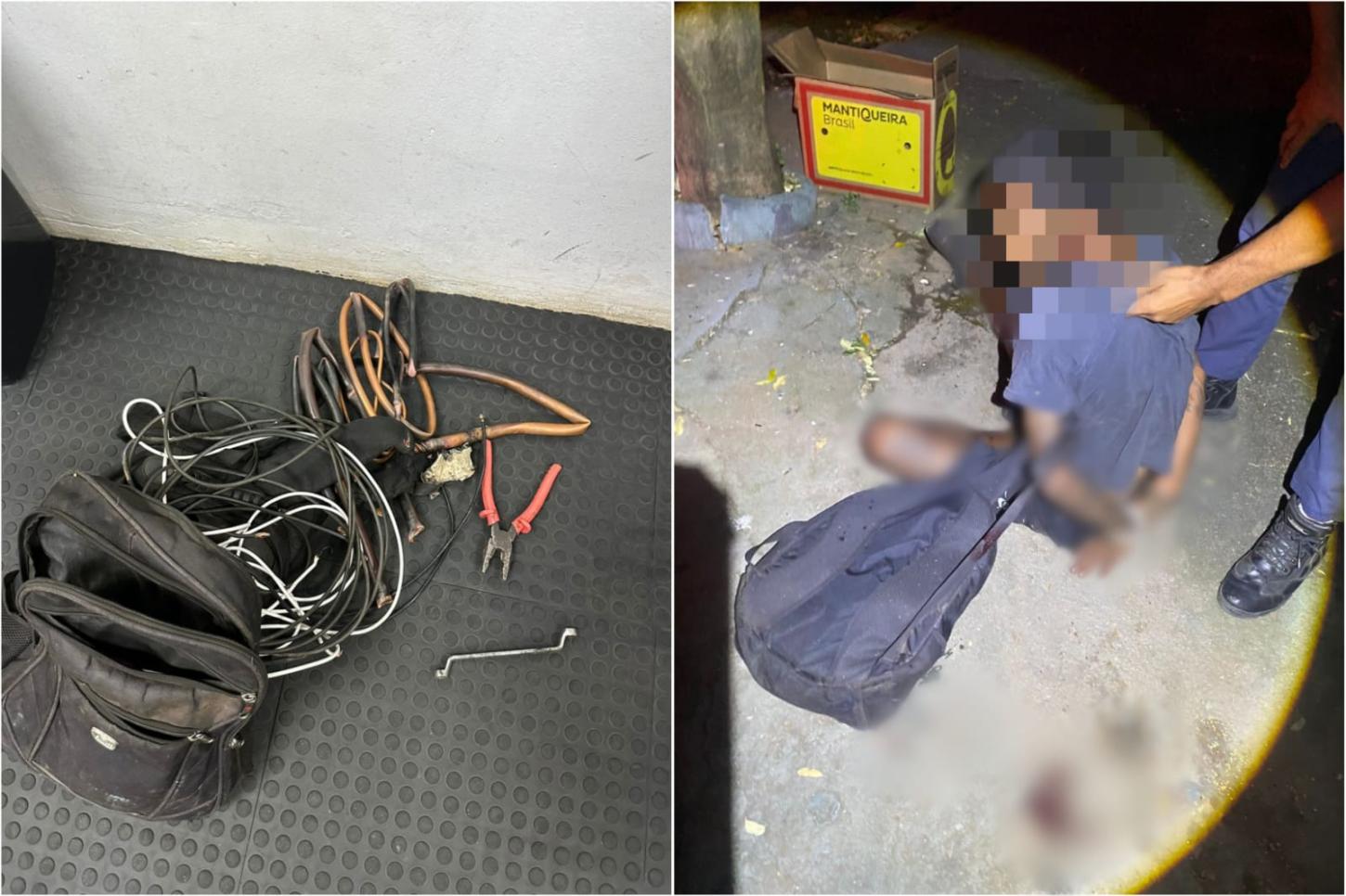 Homem furta fios de escola, cai de árvore durante a fuga e é preso pela GCM