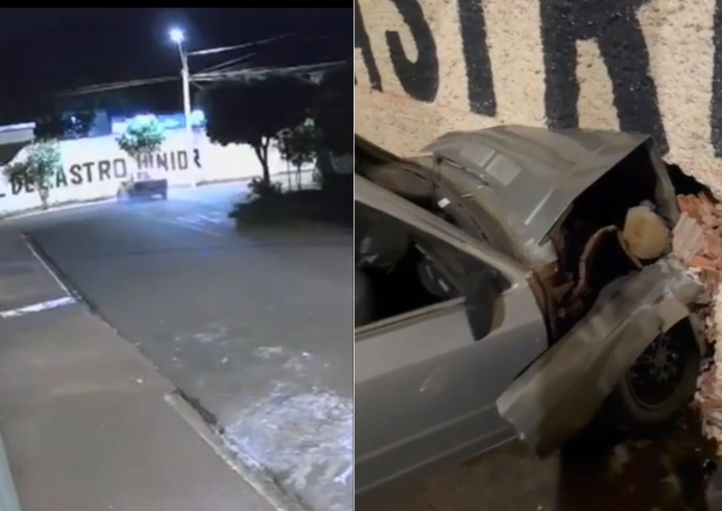 Motorista bate em muro de escola de São José da Bela Vista 