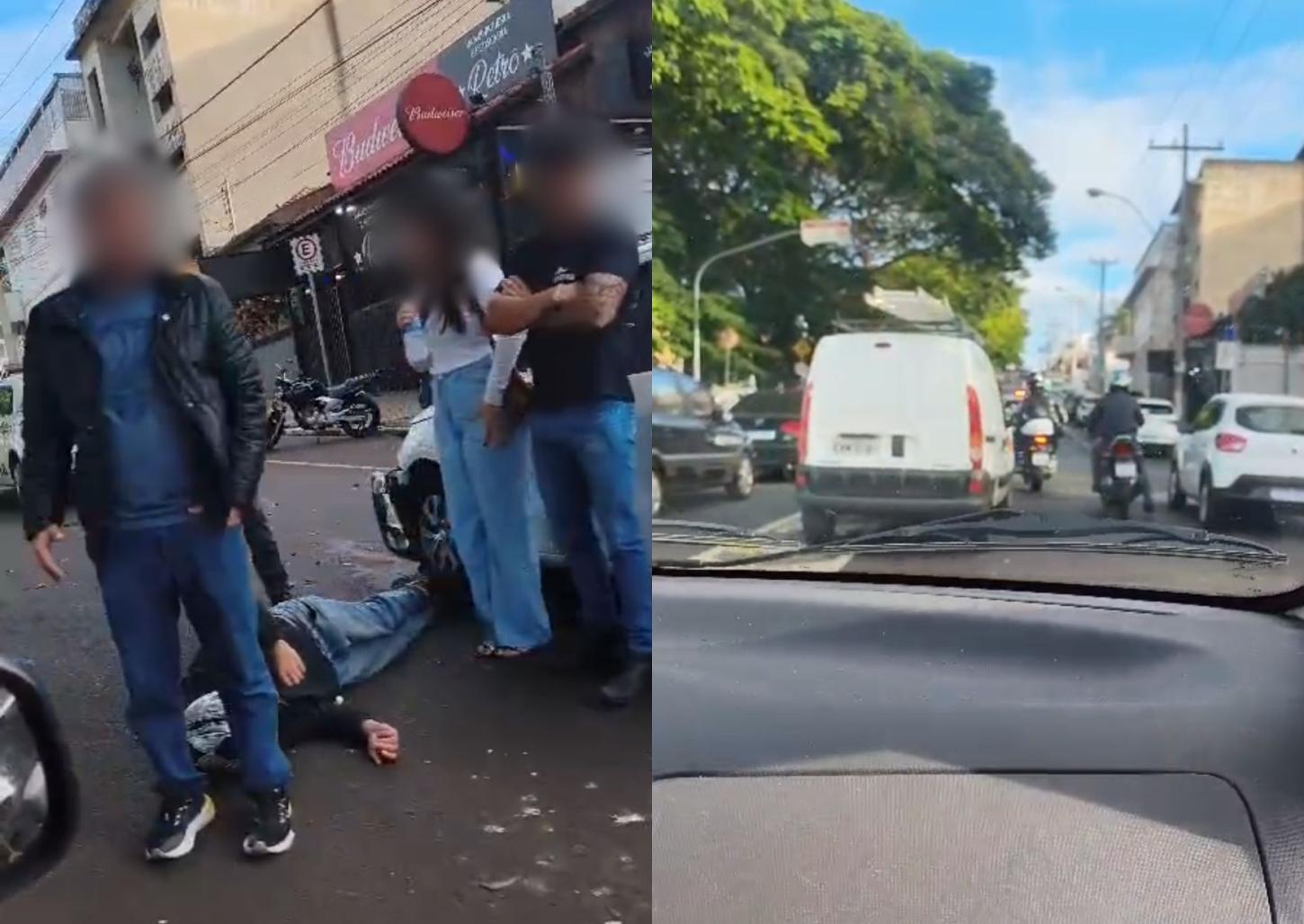 Acidente entre carro e moto deixa uma pessoa ferida na Nicácio 
