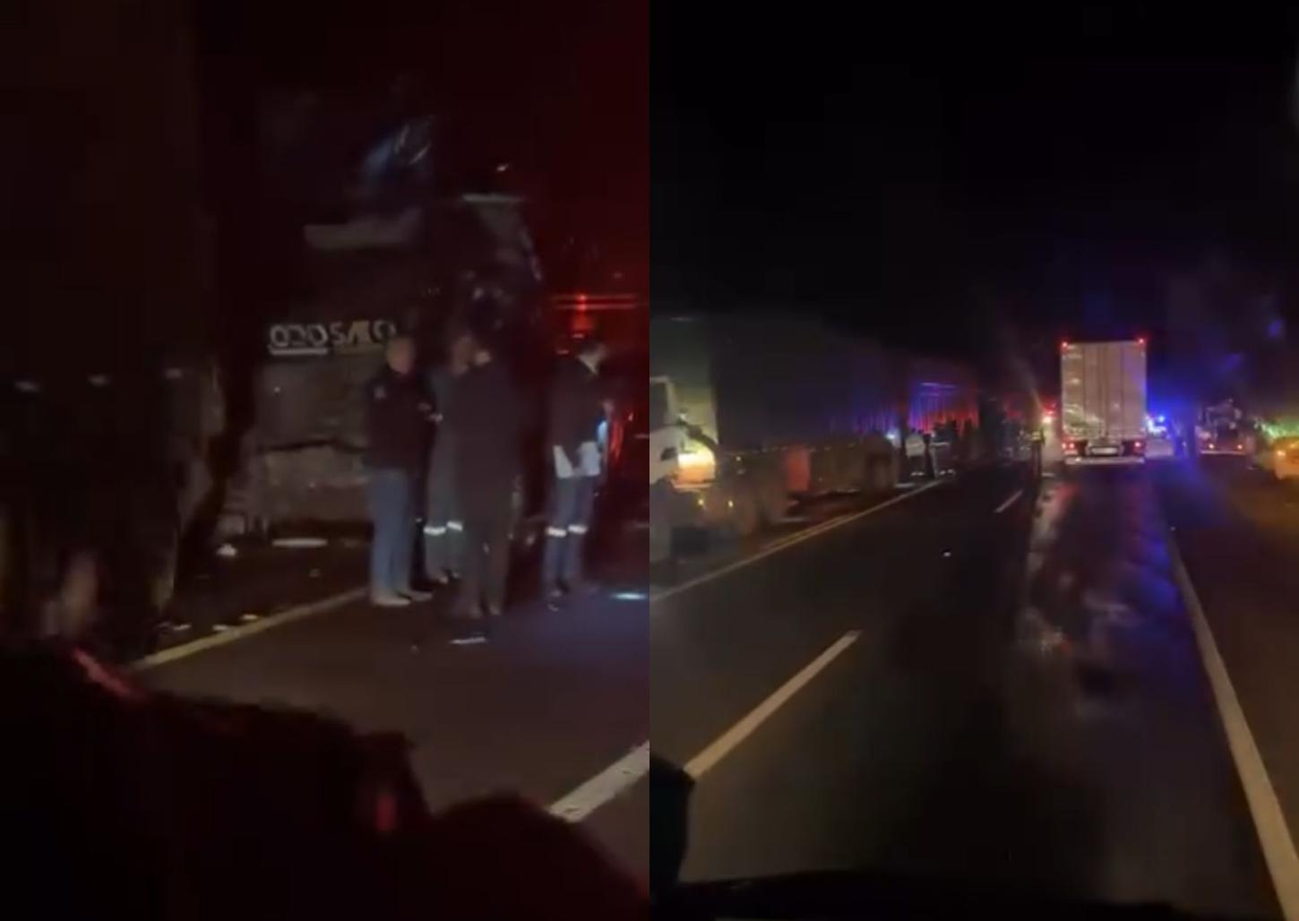 Colisão entre carreta e bitrem deixa motorista em estado grave 