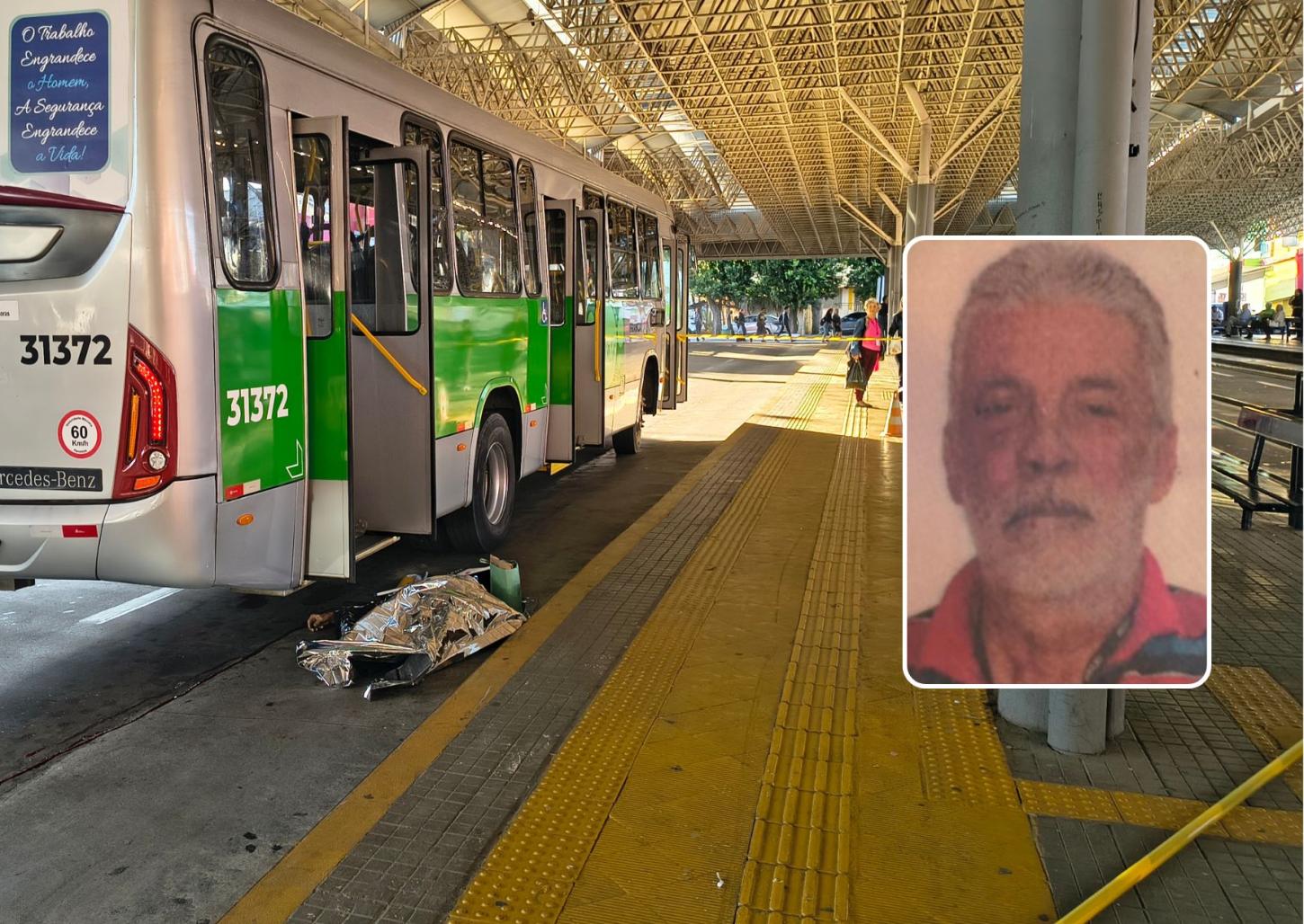 Homem morre atropelado por ônibus no terminal 