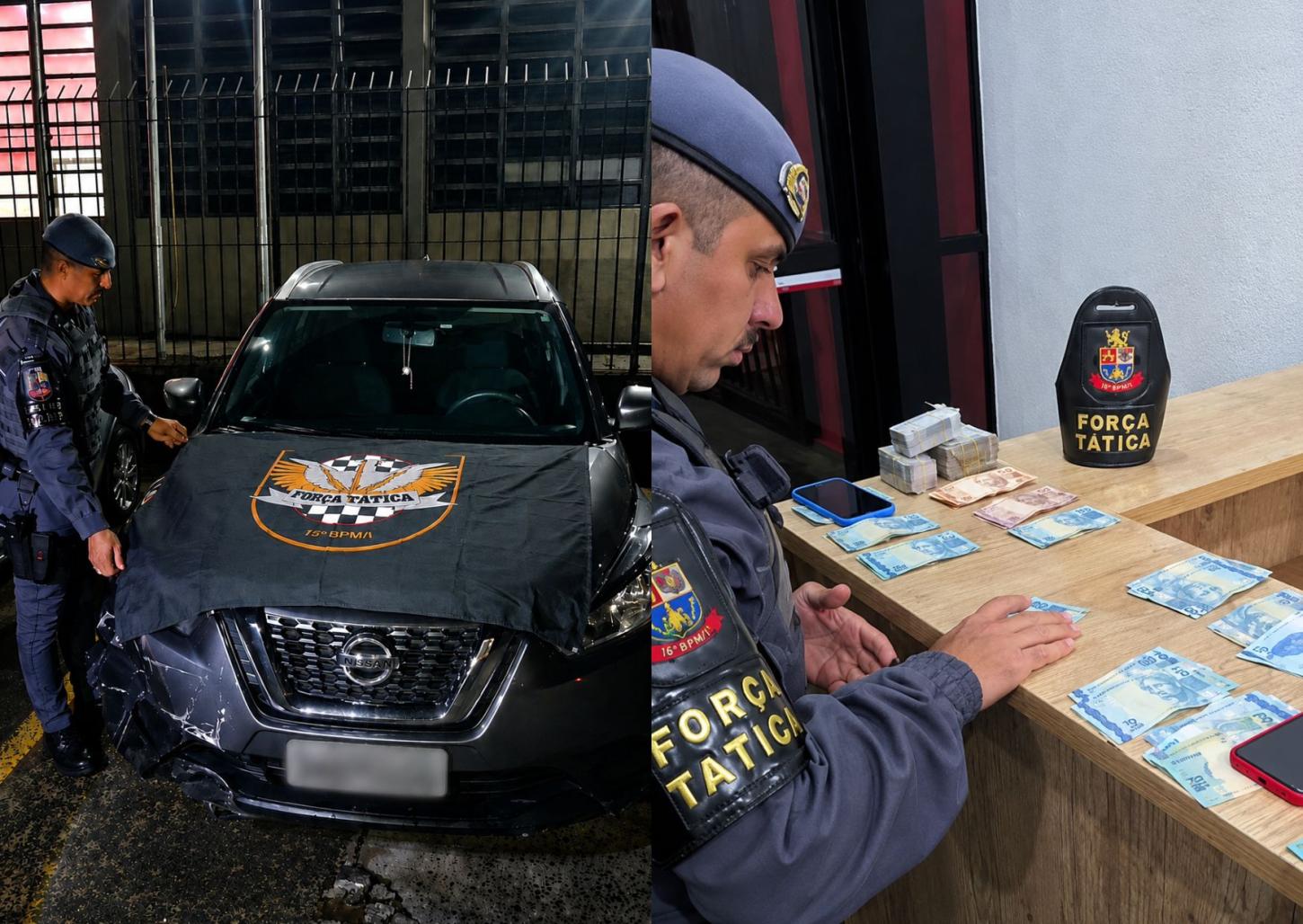 Criminoso salta de carro roubado, é atropelado e acaba preso pela Força Tática