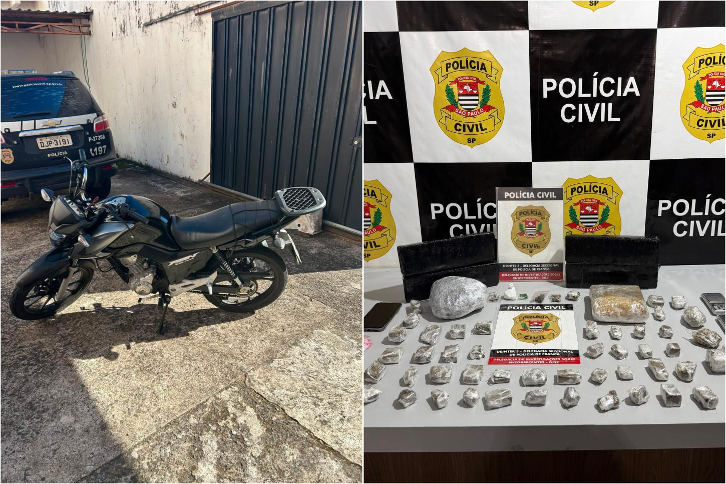 Homem que utilizava motocicleta para entregar drogas é preso pela Dise