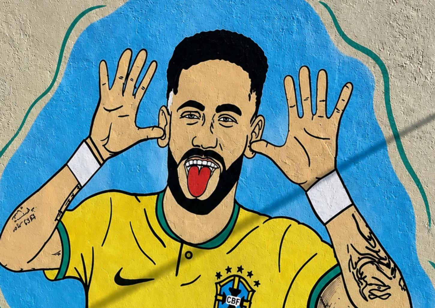 Moradores da vila “Tião” homenageiam Neymar em clima de Copa do Mundo