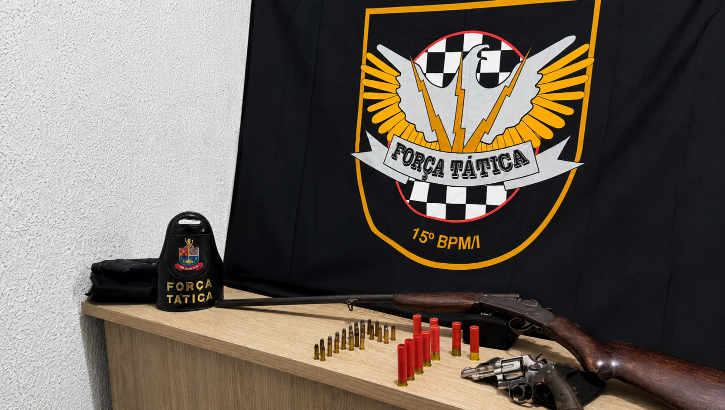 Força Tática localiza duas armas de fogo durante operação em Itirapuã 