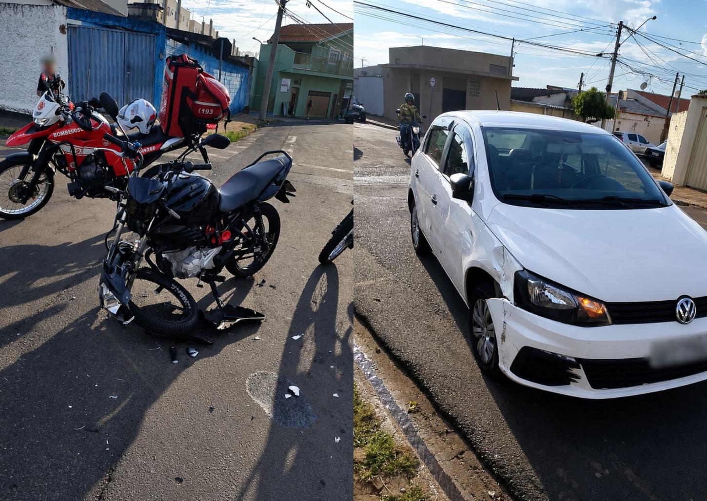 Motociclista sofre fratura após colisão com carro na vila “Tião”