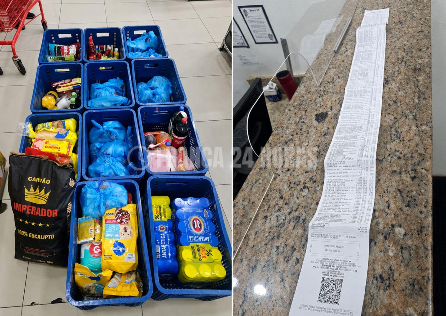 Mulher tenta furtar quase R$ 5 mil em produtos em supermercado e é presa 