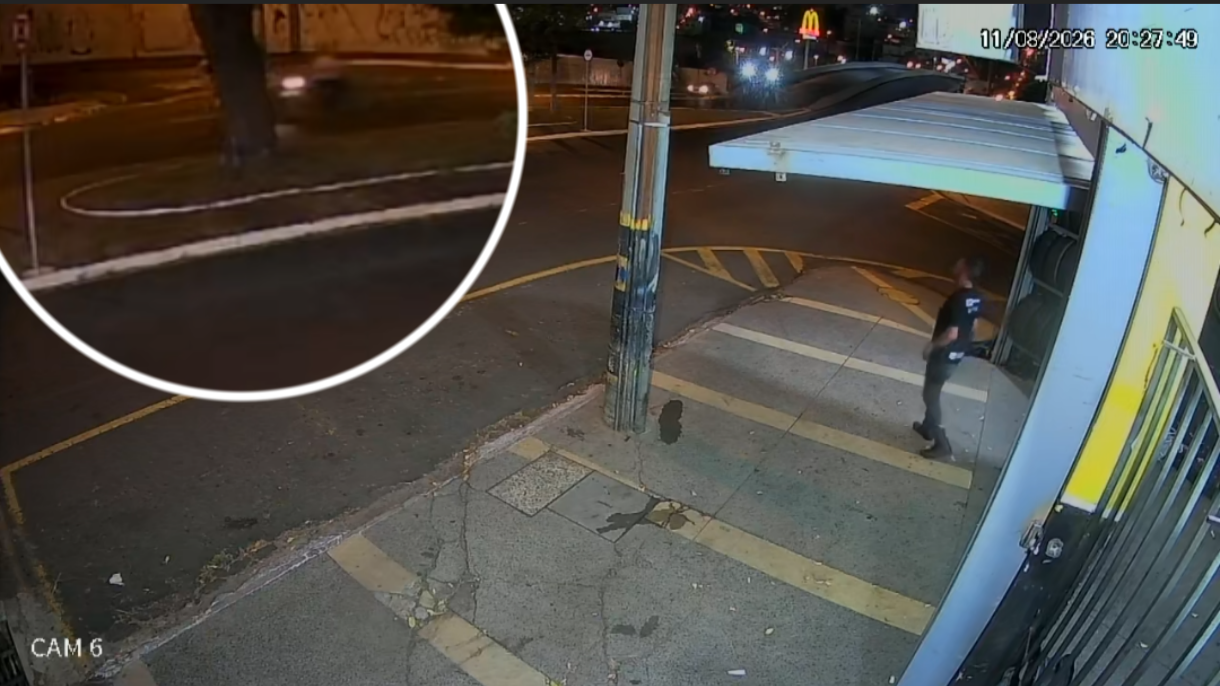 Câmera flagrou atropelamento na avenida Major Nicácio 